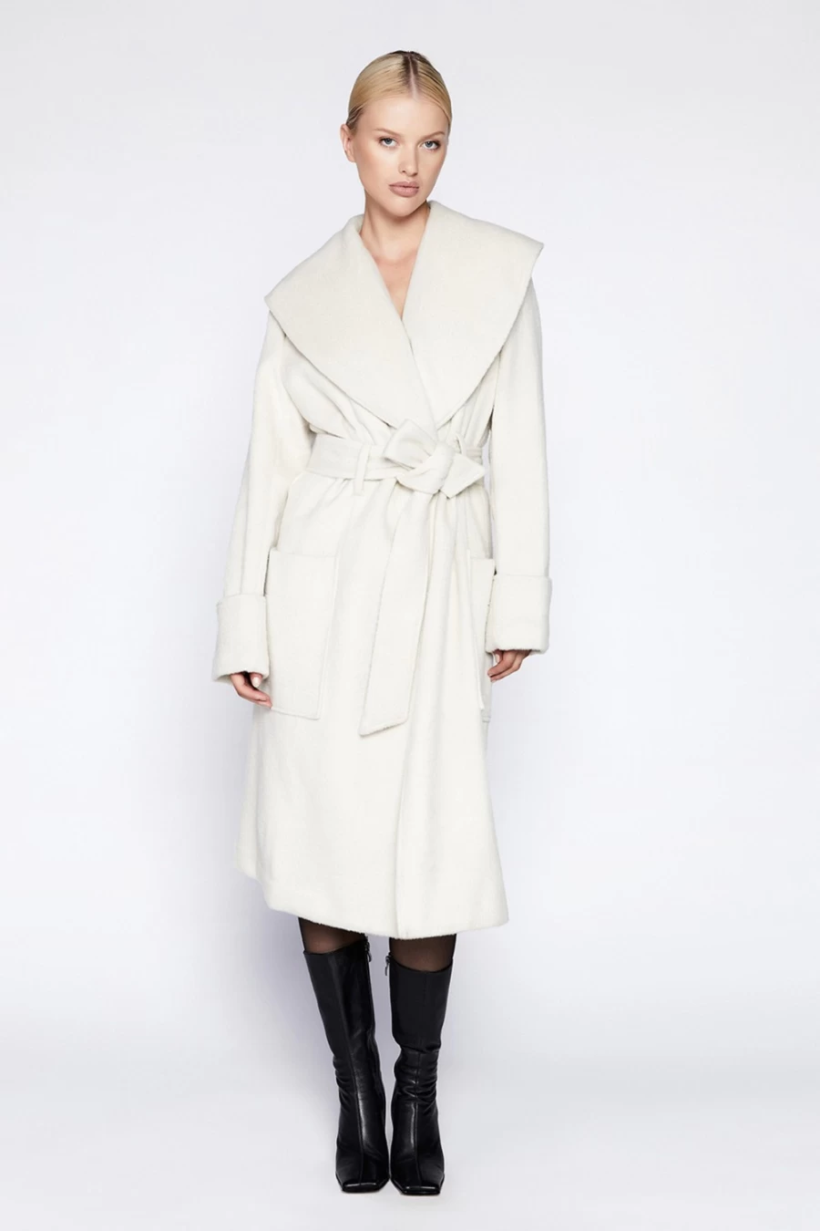 Bardot Women's Ivory Cedric Coat - Elegant Longline Outerwear for Winter