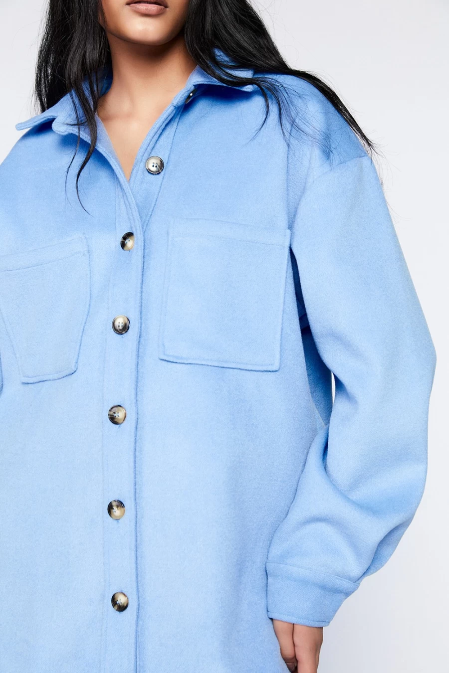 Bardot Women's Talia Cornflower Overshirt | Lightweight Layering Shirt Jacket
