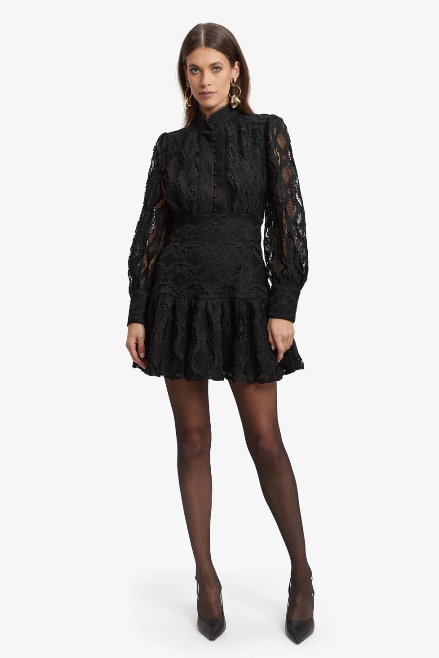 Bardot Women's Black Remy Lace Dress - Elegant Lace Evening Gown