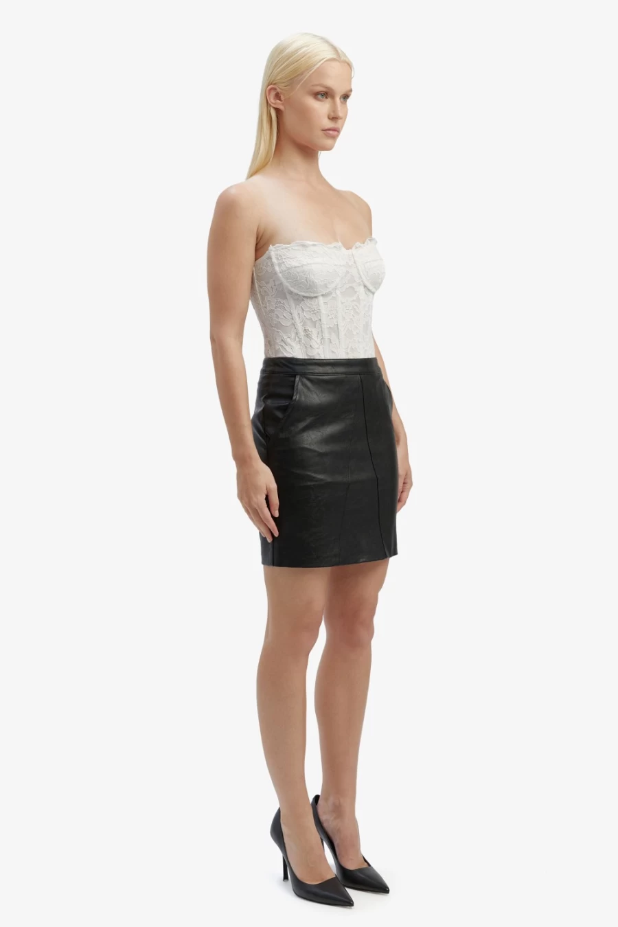 Bardot Women's Black Alexis Vegan Leather Skirt - Stylish Faux Leather Mini Skirt
