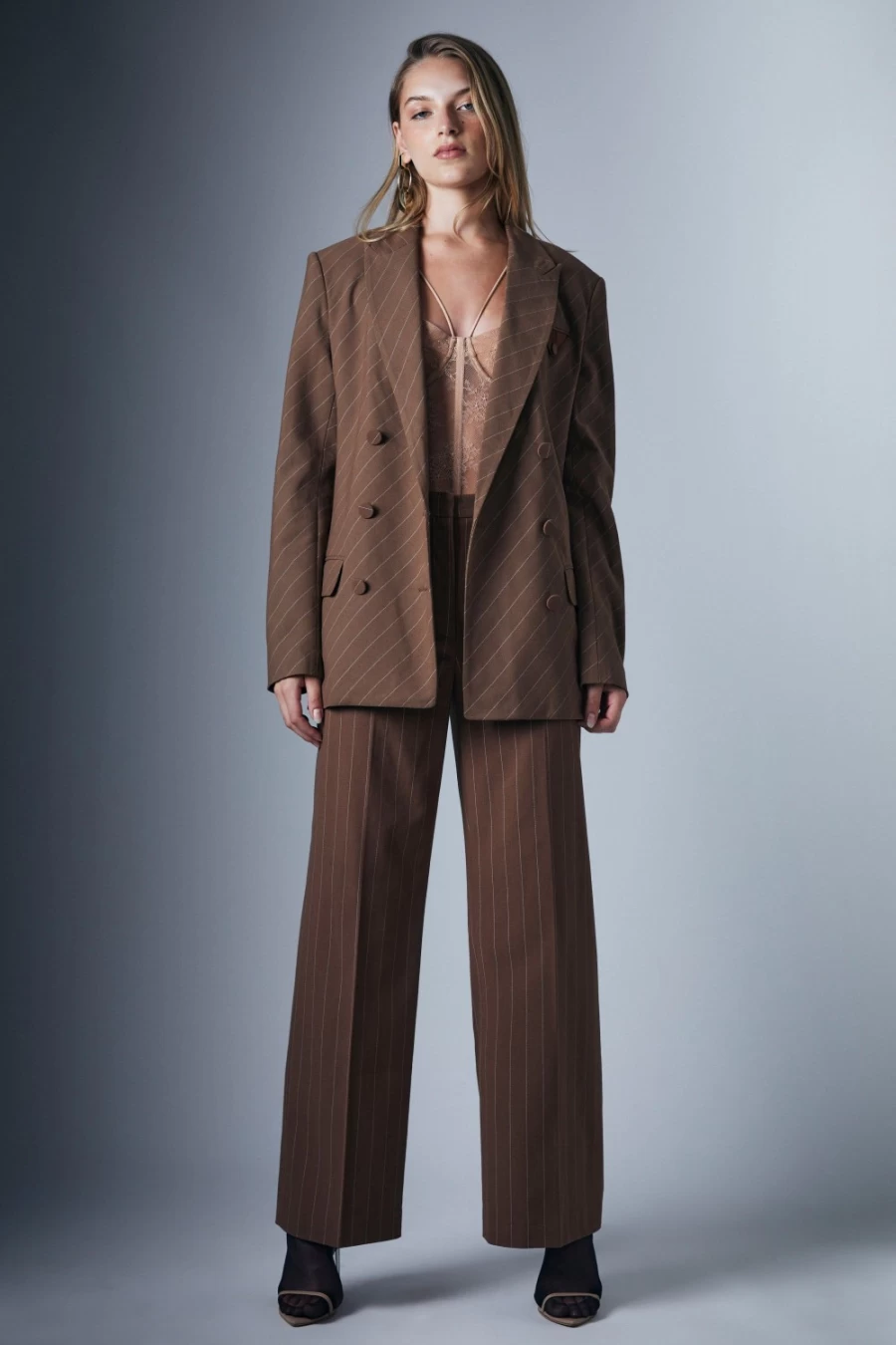 Bardot Women's Chest St Pin Stripe Classic Blazer - Timeless Tailored Jacket for Office & Formal Wear