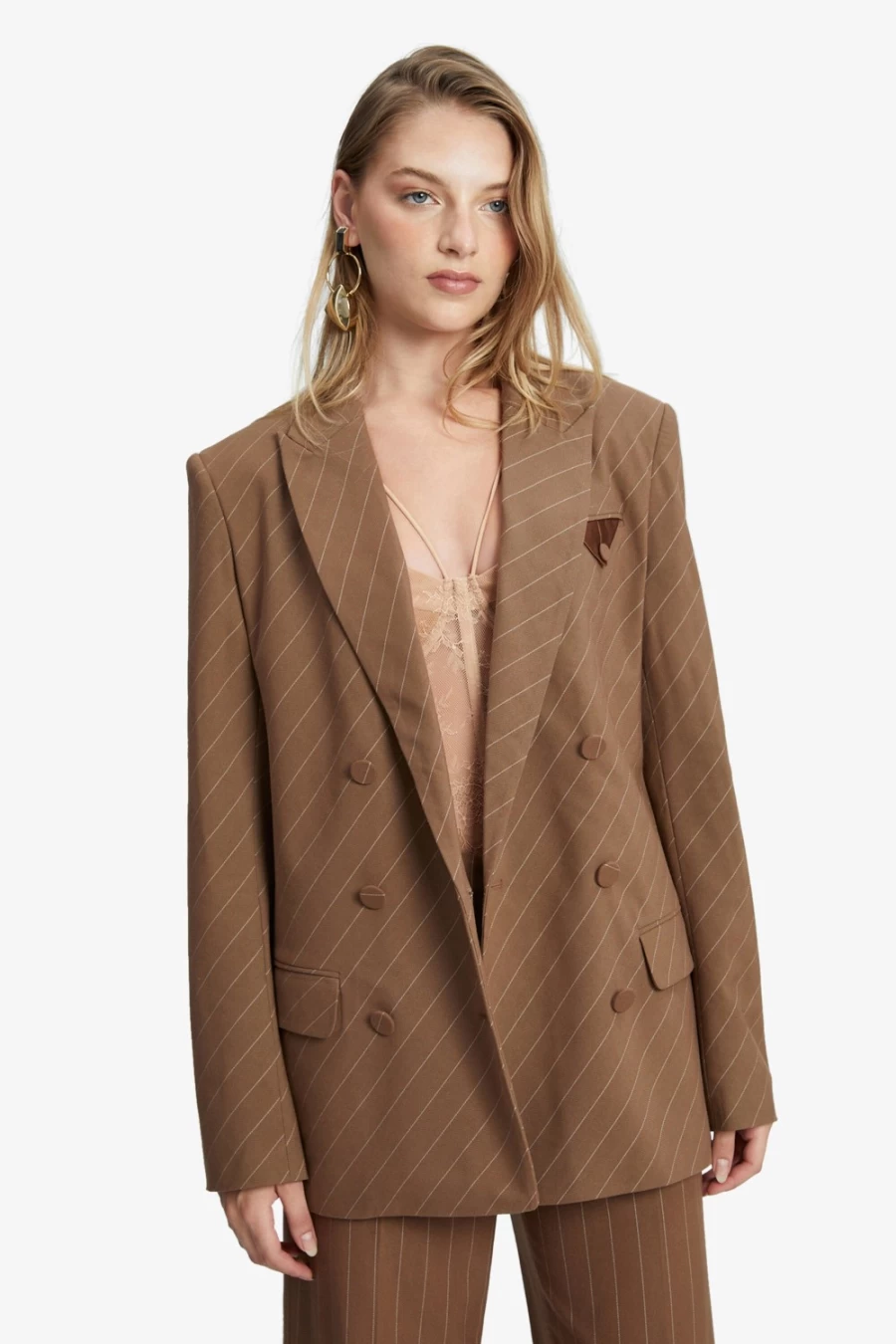Bardot Women's Chest St Pin Stripe Classic Blazer - Timeless Tailored Jacket for Office & Formal Wear