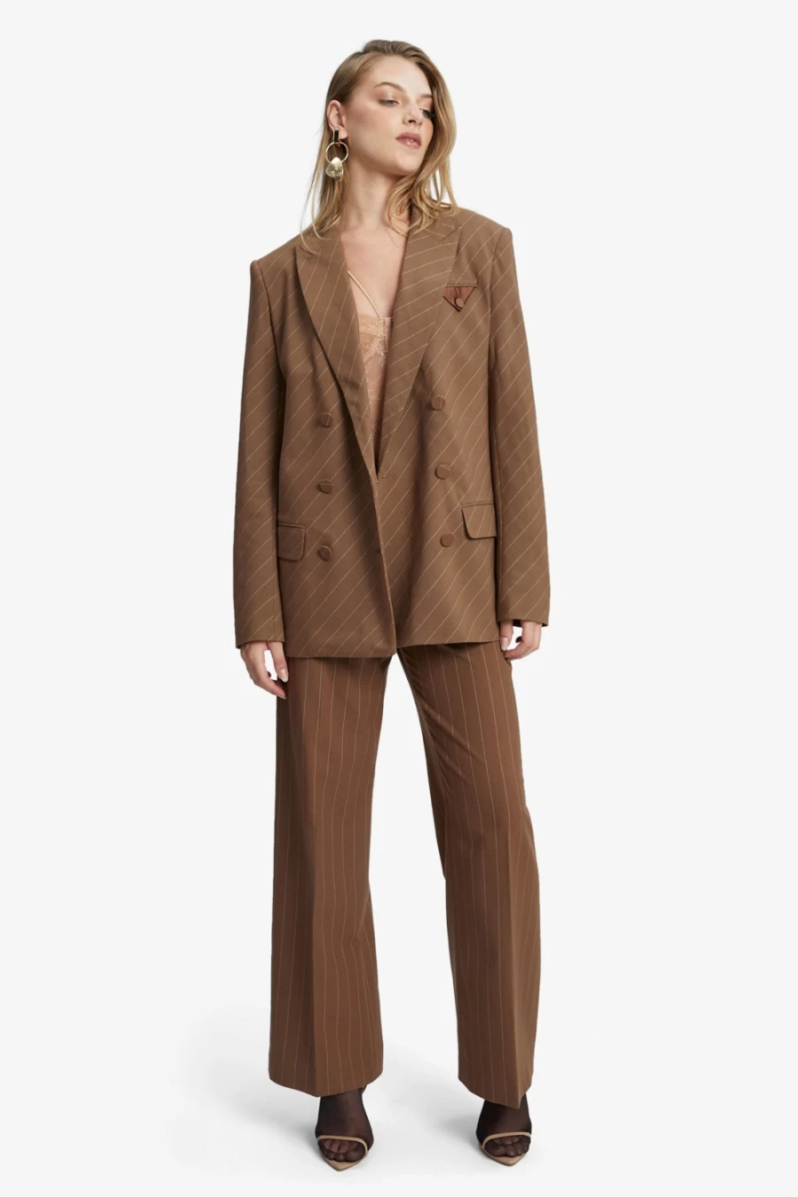 Bardot Women's Chest St Pin Stripe Classic Blazer - Timeless Tailored Jacket for Office & Formal Wear