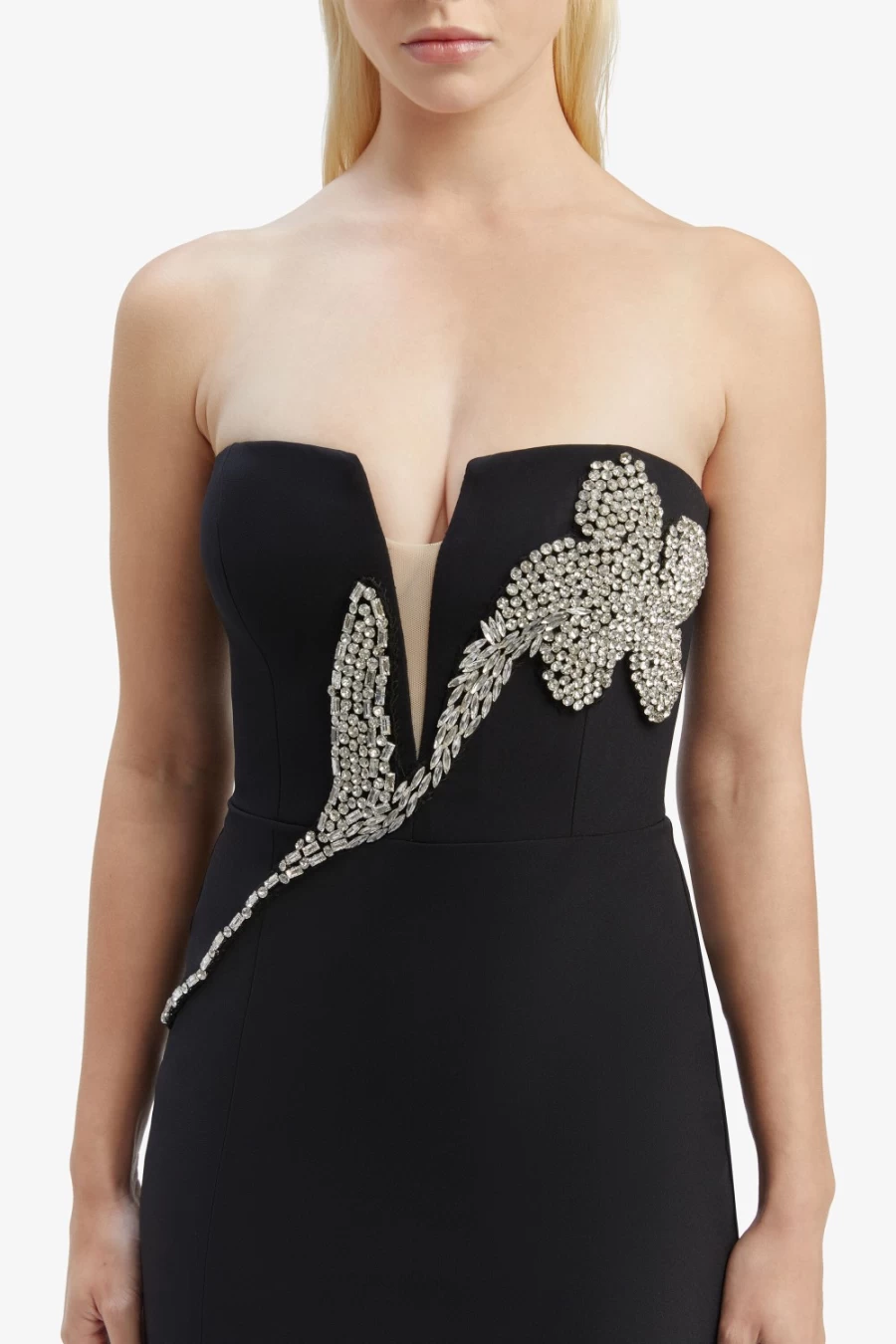 Bardot Women's Black Ambiance Midi Dress - Elegant Knee-Length Evening Gown
