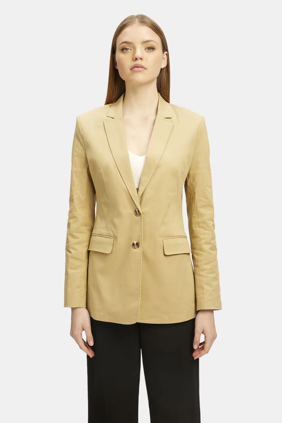 Bardot Women's Isidora Structured Blazer in Stone - Tailored Formal Jacket for Women