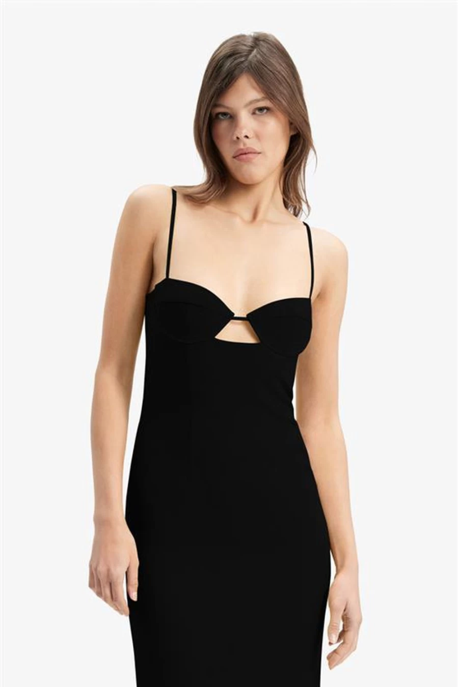 Bardot Women's Black Vienna Midi Dress - Elegant Knee-Length Style