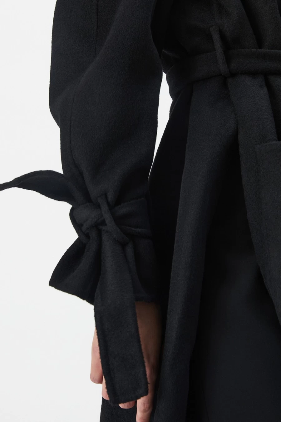 Bardot Women's Black Wool-Rich Oversized Trench Coat