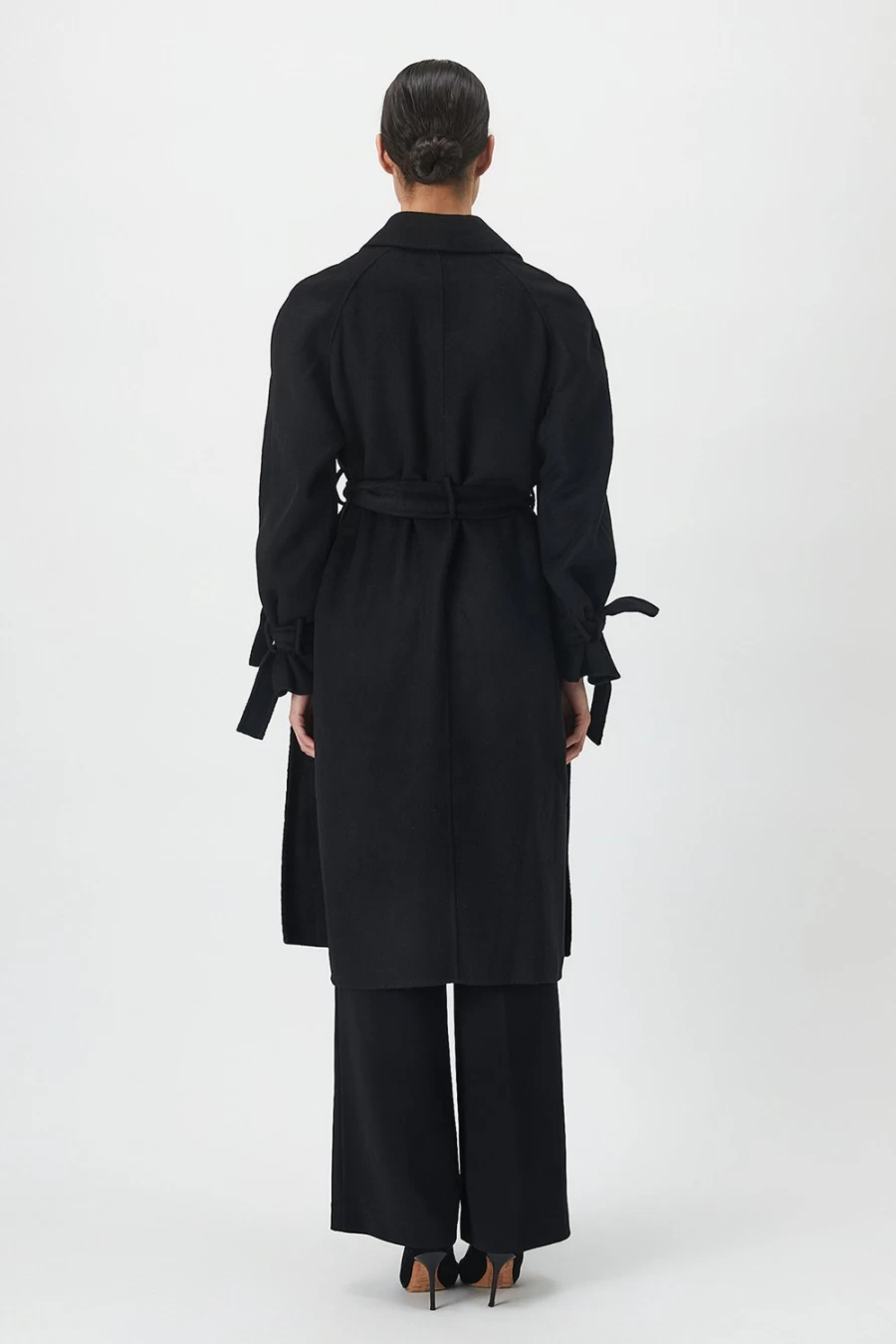 Bardot Women's Black Wool-Rich Oversized Trench Coat