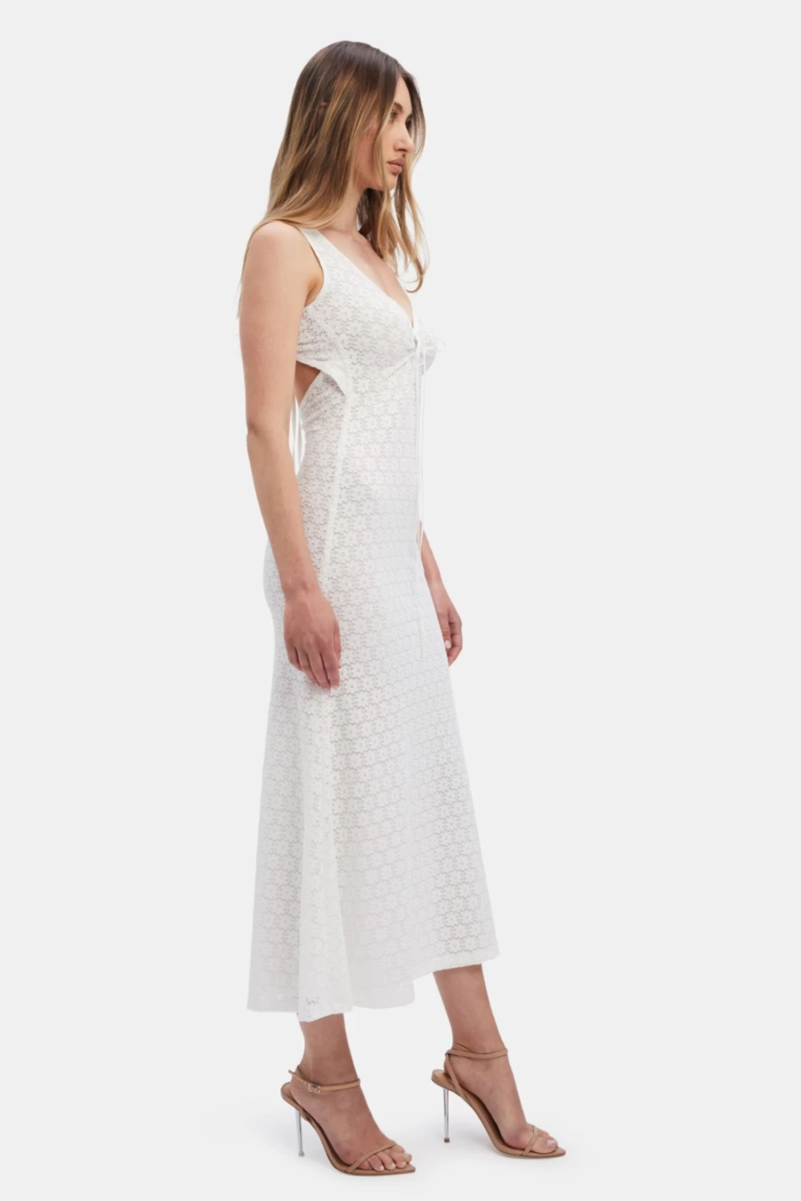 Bardot Women's Stina Midi Dress in Orchid White | Floral Summer Dress