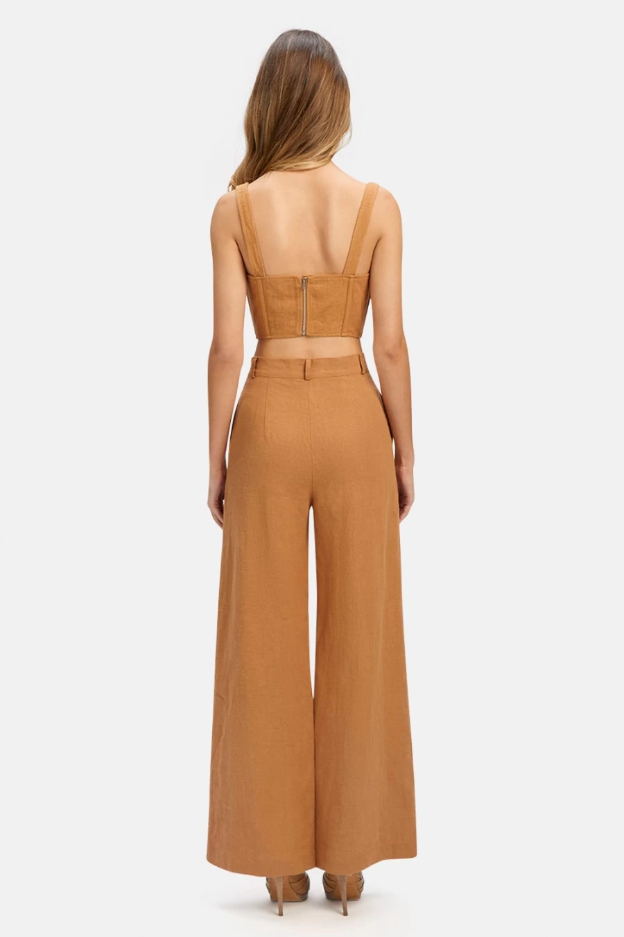 Bardot Women's Enya Linen Pant in Camel - Comfortable & Stylish Linen Trousers