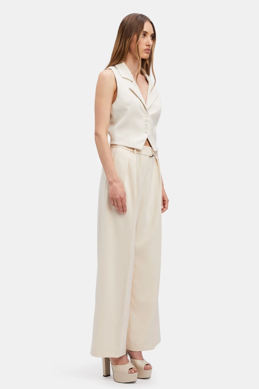 Bardot Women's Beige Rumour Vest - Lightweight Stylish Layering Piece