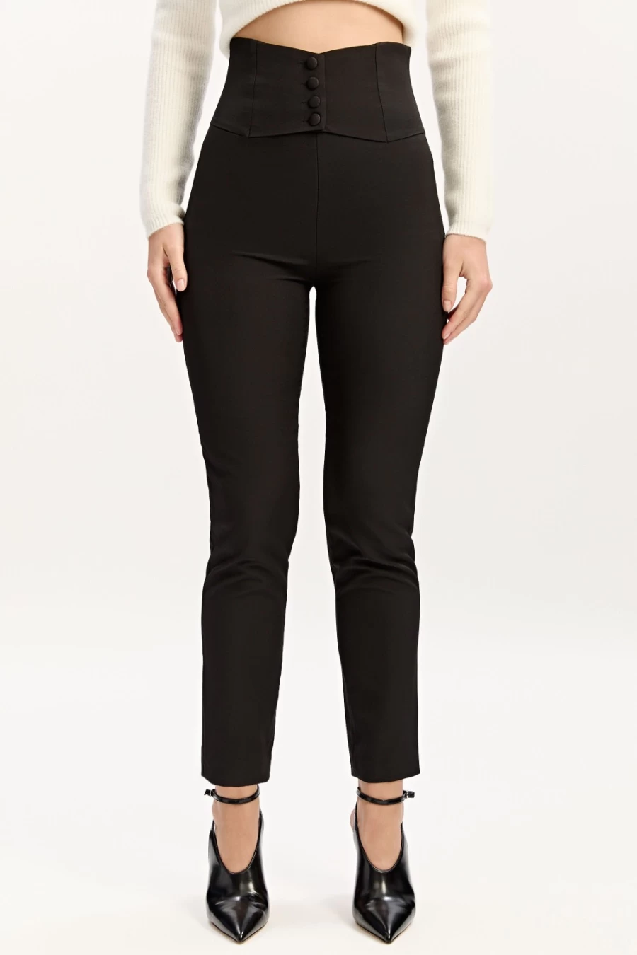 Bardot Women's Black Corset Pants - High Waisted Tummy Control Tight Leggings
