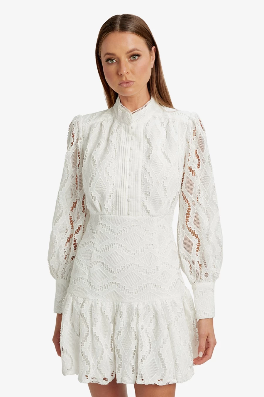 Bardot Women's Ivory Remy Lace Dress - Elegant Lace Detail Formal Gown