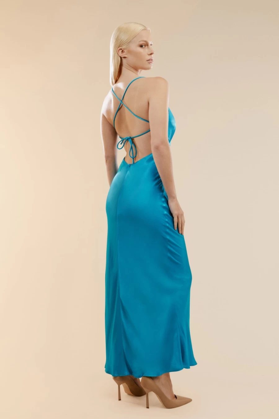 Bardot Women's Madelyn Midi Slip Dress in Marine - Elegant Navy Blue Evening Gown