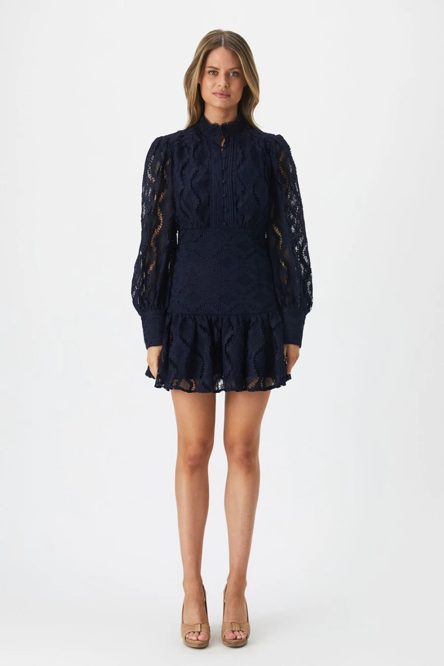 Bardot Women's Navy Remy Lace Dress - Elegant Lace Navy Blue Dress for Women