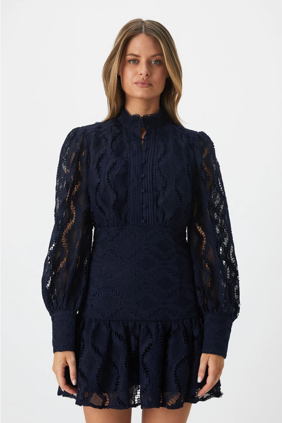 Bardot Women's Navy Remy Lace Dress - Elegant Lace Navy Blue Dress for Women