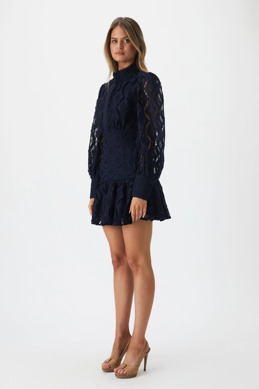 Bardot Women's Navy Remy Lace Dress - Elegant Lace Navy Blue Dress for Women
