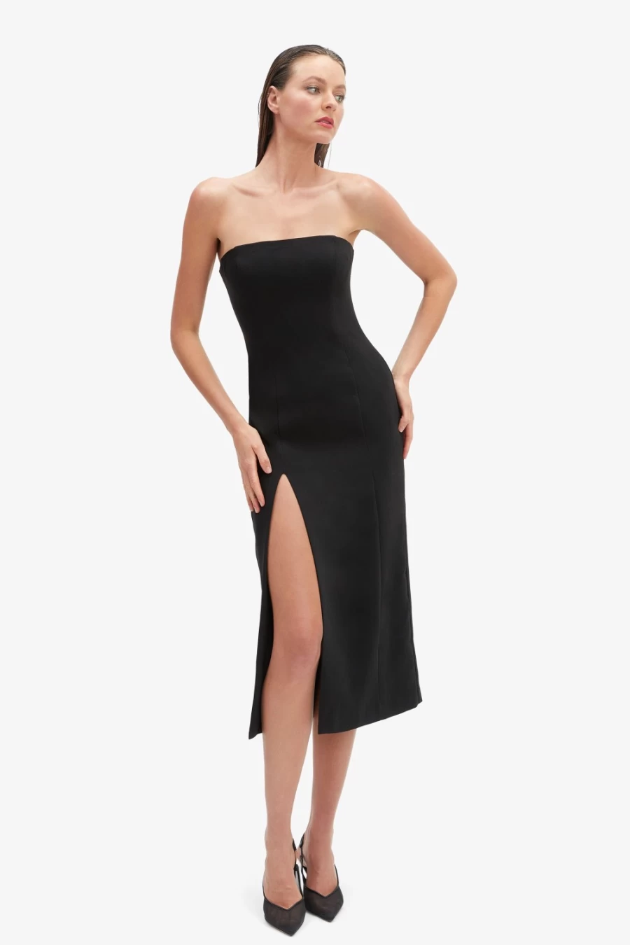 Bardot Women's Mercer Midi Dress in Black - Elegant Knee-Length Style