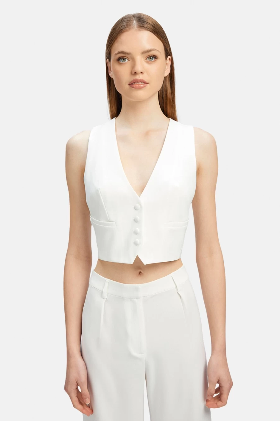 Bardot Women's Callista Ivory Vest - Elegant Sleeveless Top for Women