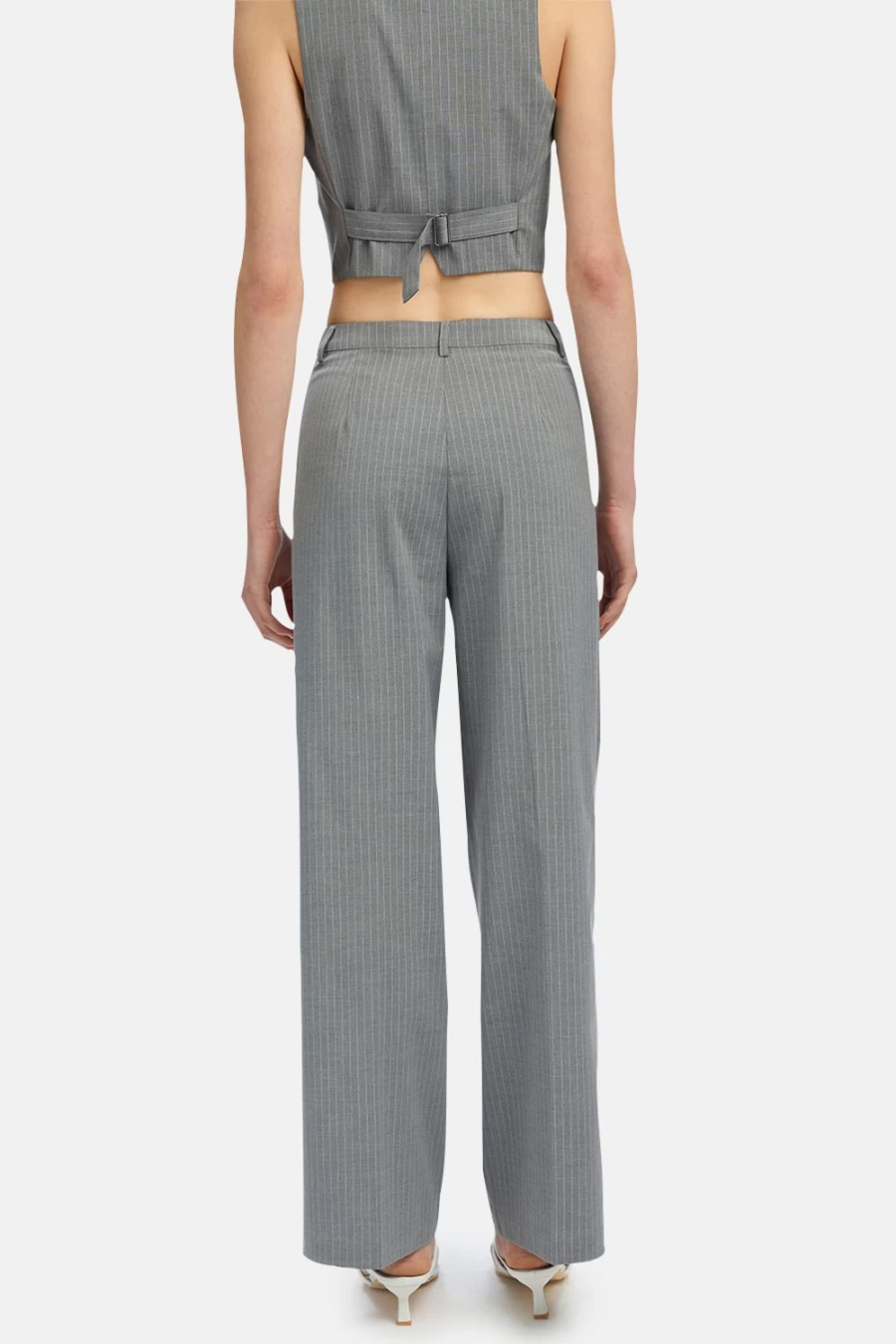 Bardot Women's Callista Grey Stripe Pin Stripe Pants