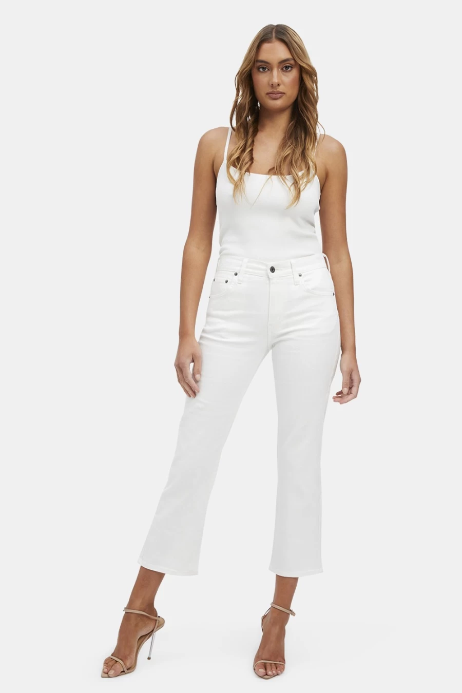 Bardot Women's Ciara Straight Leg Jeans in Orchid White - High Waisted Denim Pants