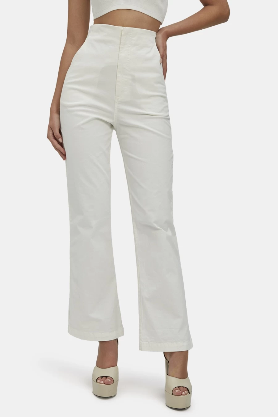Bardot Women's Kamila High Waist Orchid White Pants