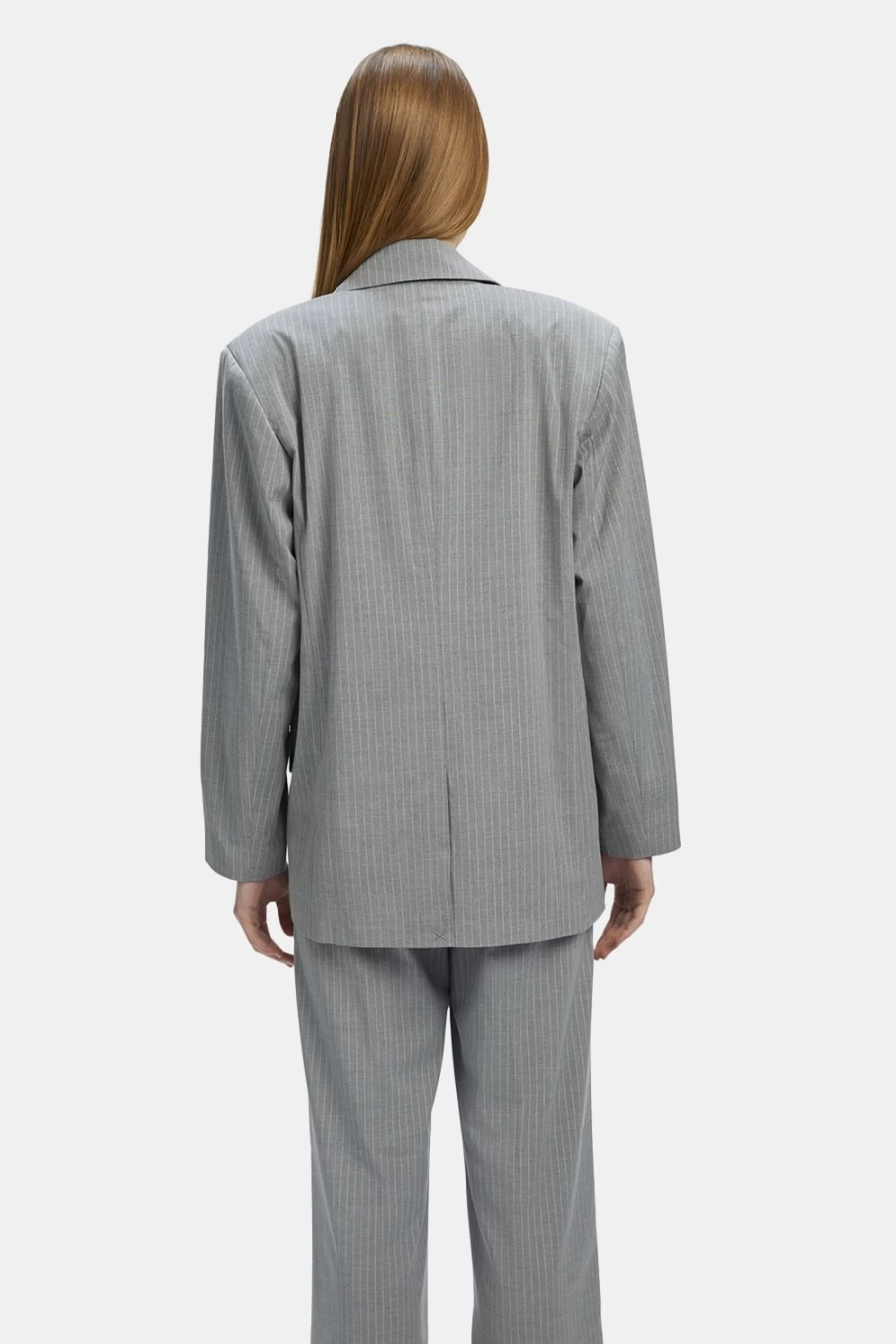 Bardot Women's Grey Stripe Pin Stripe Blazer