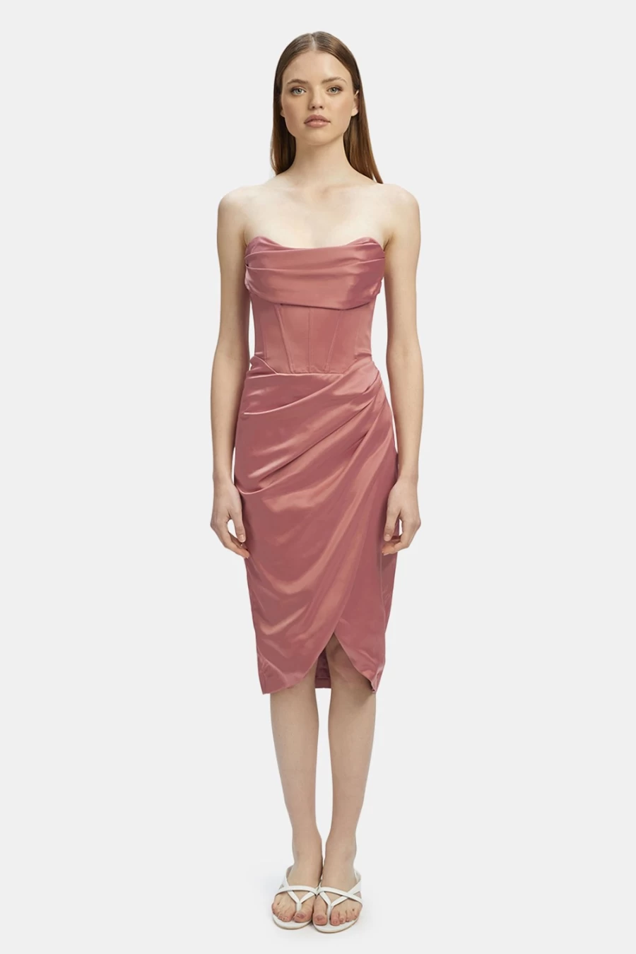 Bardot Women's Jamila Corset Dress in Dusty Rose - Elegant Bodycon Style