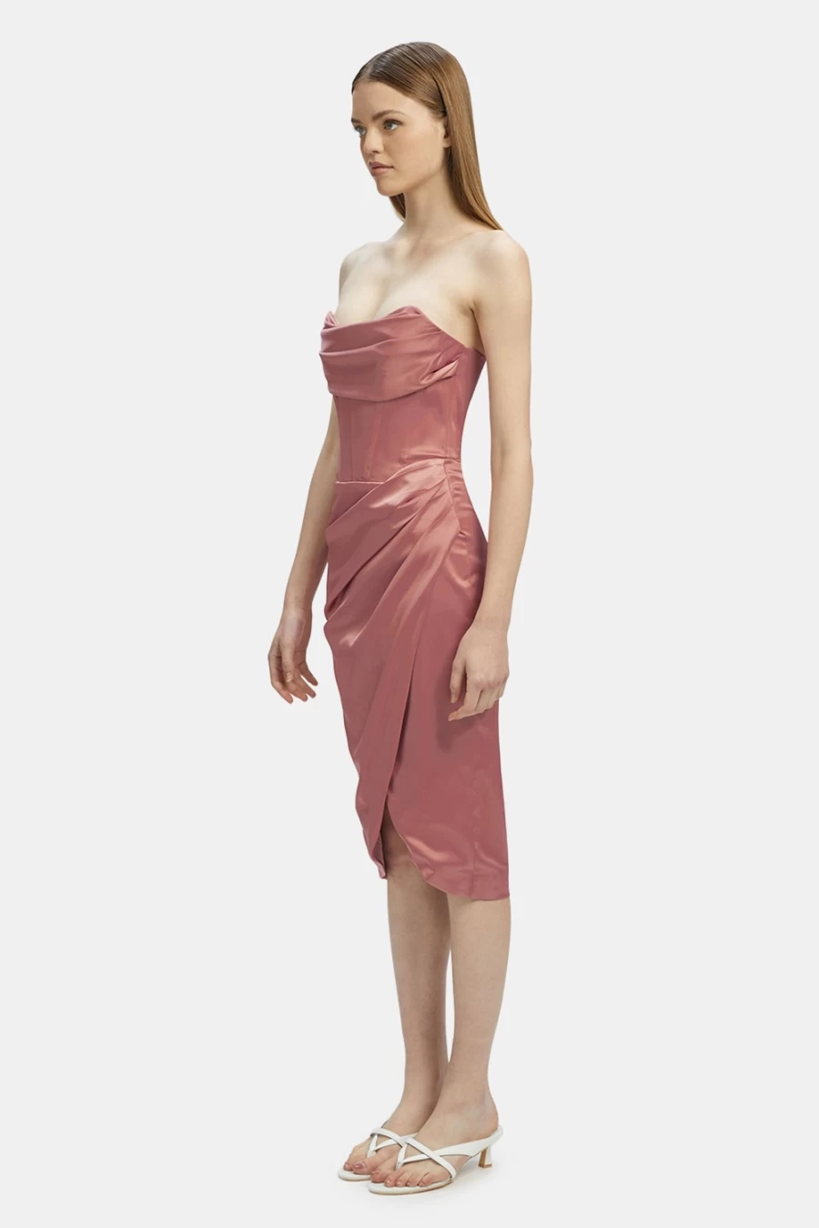 Bardot Women's Jamila Corset Dress in Dusty Rose - Elegant Bodycon Style