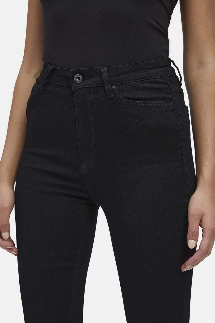 Bardot Women's Black Split Hem Jeans - High Waist Distressed Denim Pants