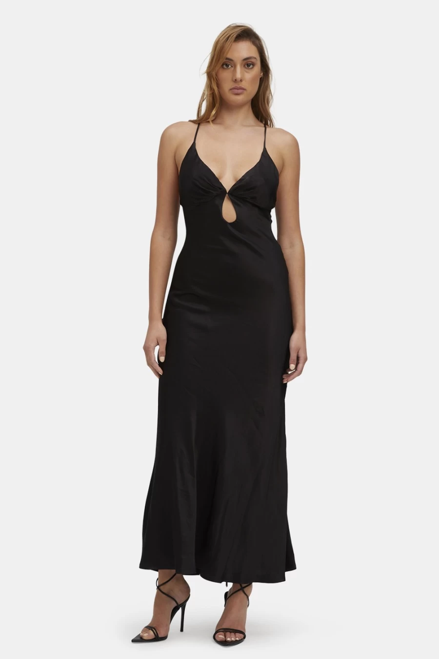 Bardot Women's Black Zuri Slip Dress - Elegant Sleeveless Evening Gown