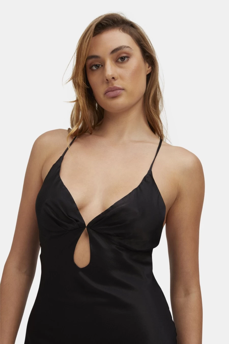 Bardot Women's Black Zuri Slip Dress - Elegant Sleeveless Evening Gown
