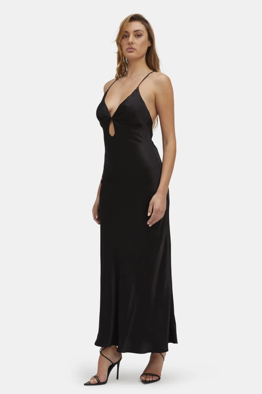 Bardot Women's Black Zuri Slip Dress - Elegant Sleeveless Evening Gown