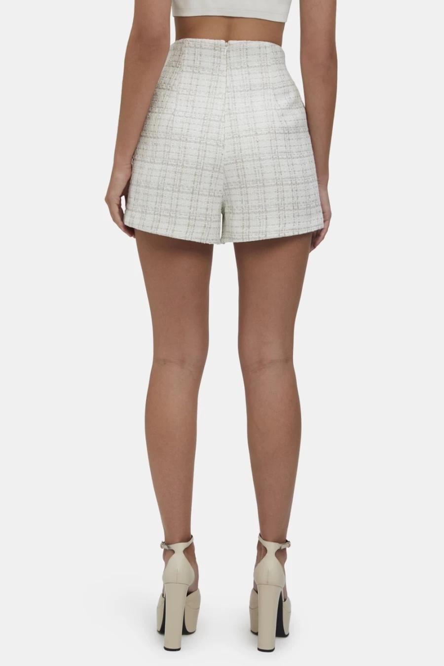 Bardot Women's Ramone Boucle Short in Ivory Boucle - Casual Chic High-Waisted Summer Skirt