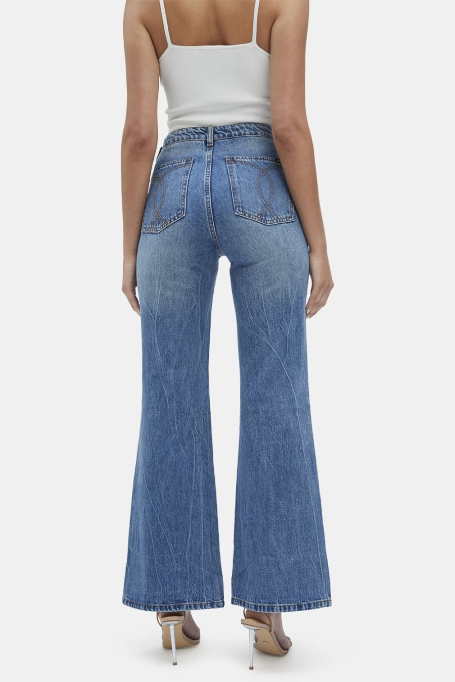 Bardot Women's Vintage Flare Leg Jean - Birkin High Waisted Bootcut Denim Pants