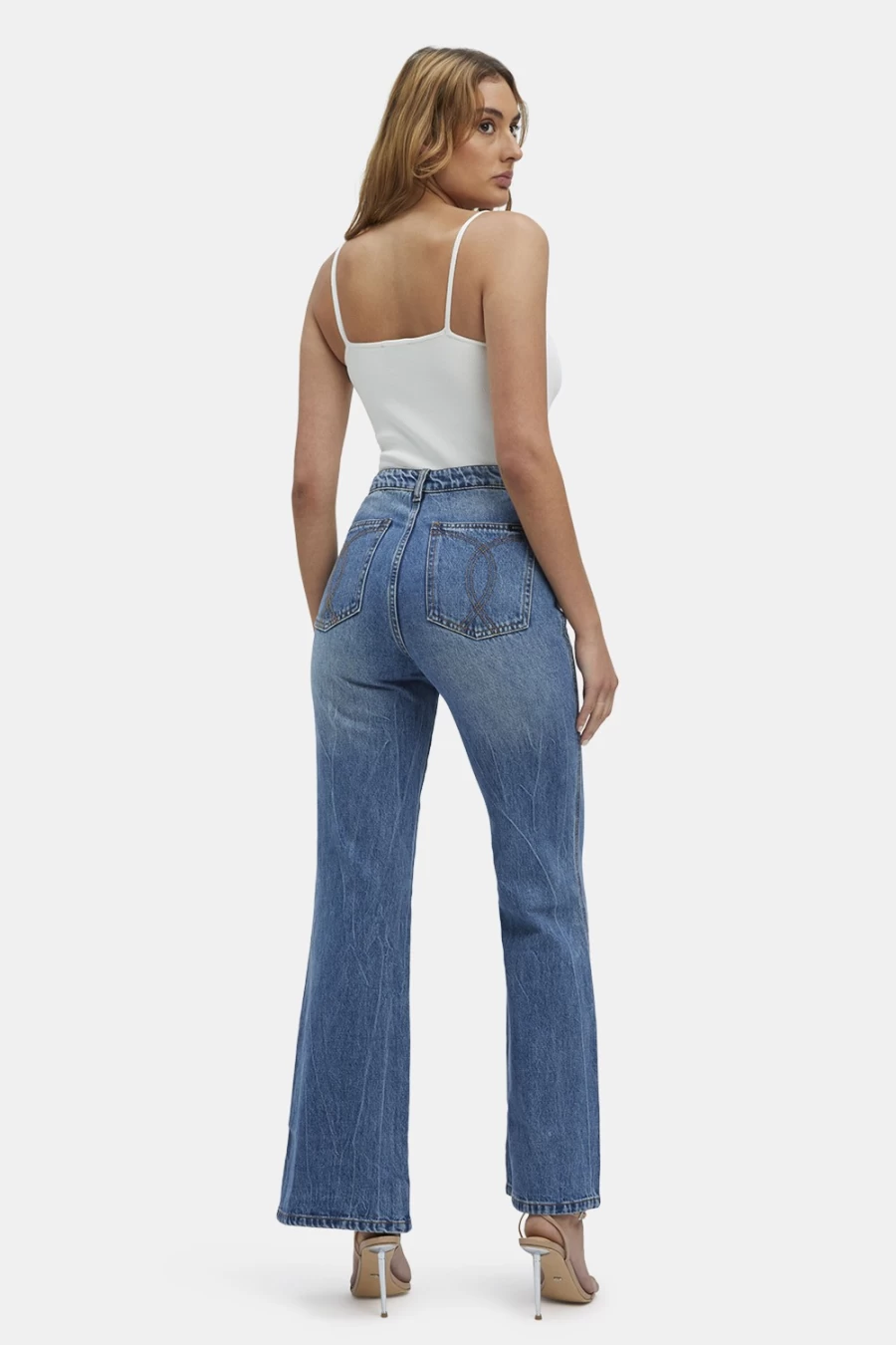 Bardot Women's Vintage Flare Leg Jean - Birkin High Waisted Bootcut Denim Pants