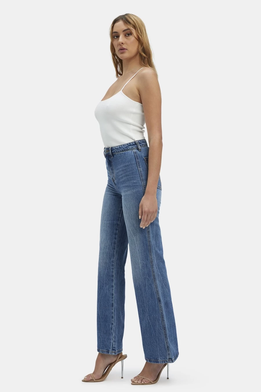 Bardot Women's Vintage Flare Leg Jean - Birkin High Waisted Bootcut Denim Pants