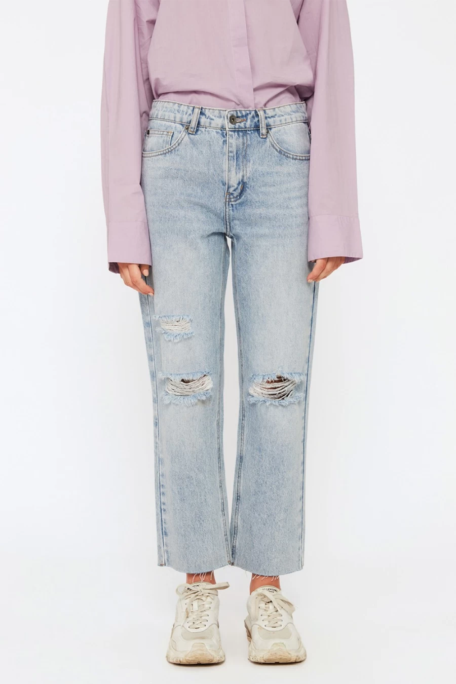 Bardot Women's Esther Indigo Mid Rise Straight Leg Jeans