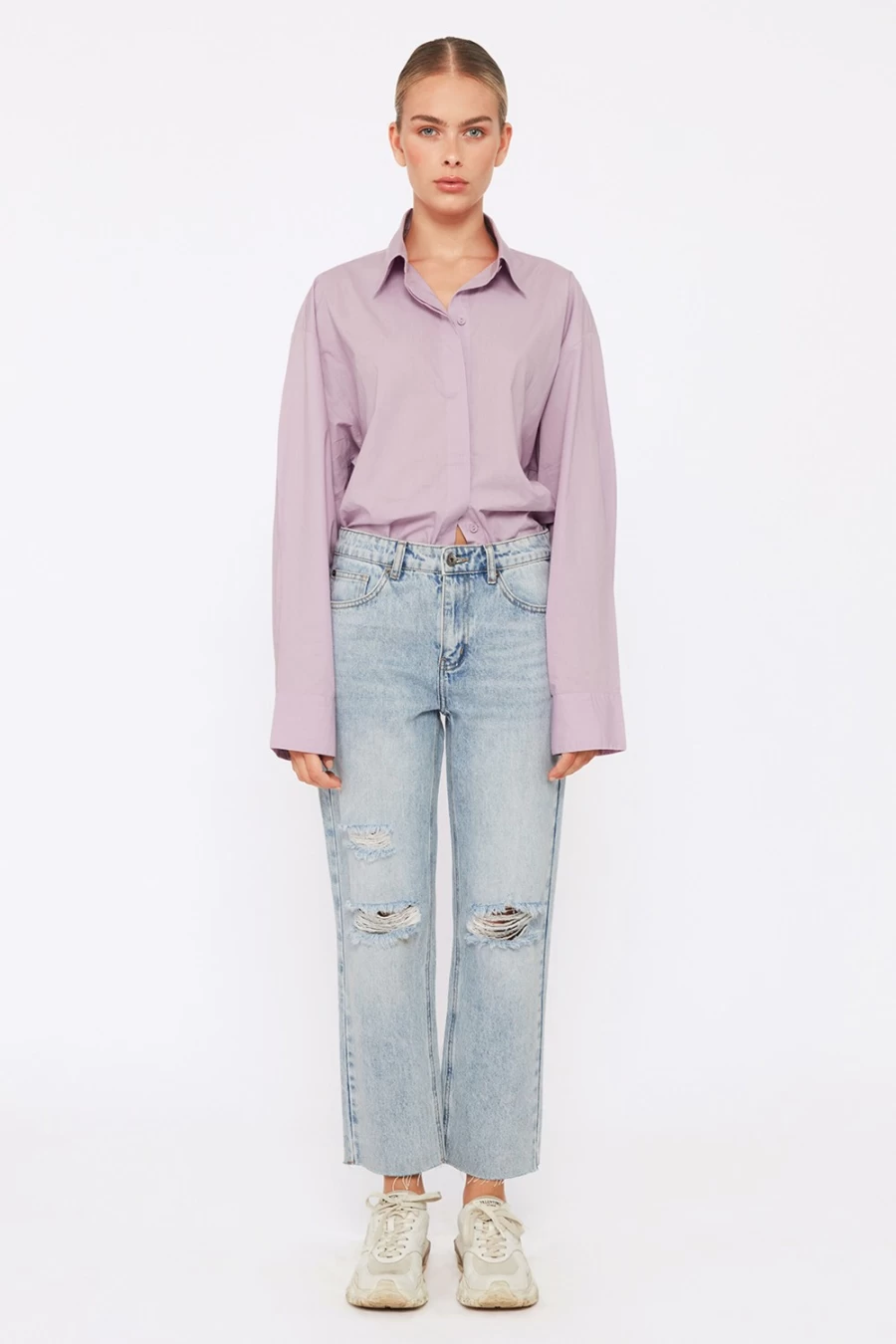 Bardot Women's Esther Indigo Mid Rise Straight Leg Jeans