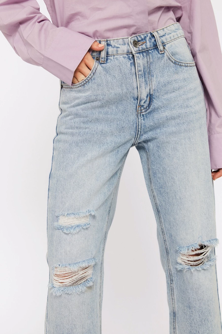 Bardot Women's Esther Indigo Mid Rise Straight Leg Jeans