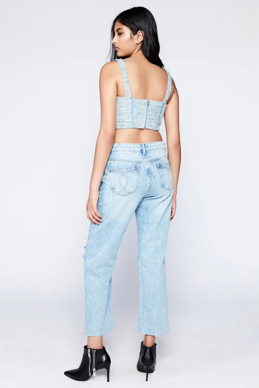 Bardot Women's Esther Indigo Mid Rise Straight Leg Jeans