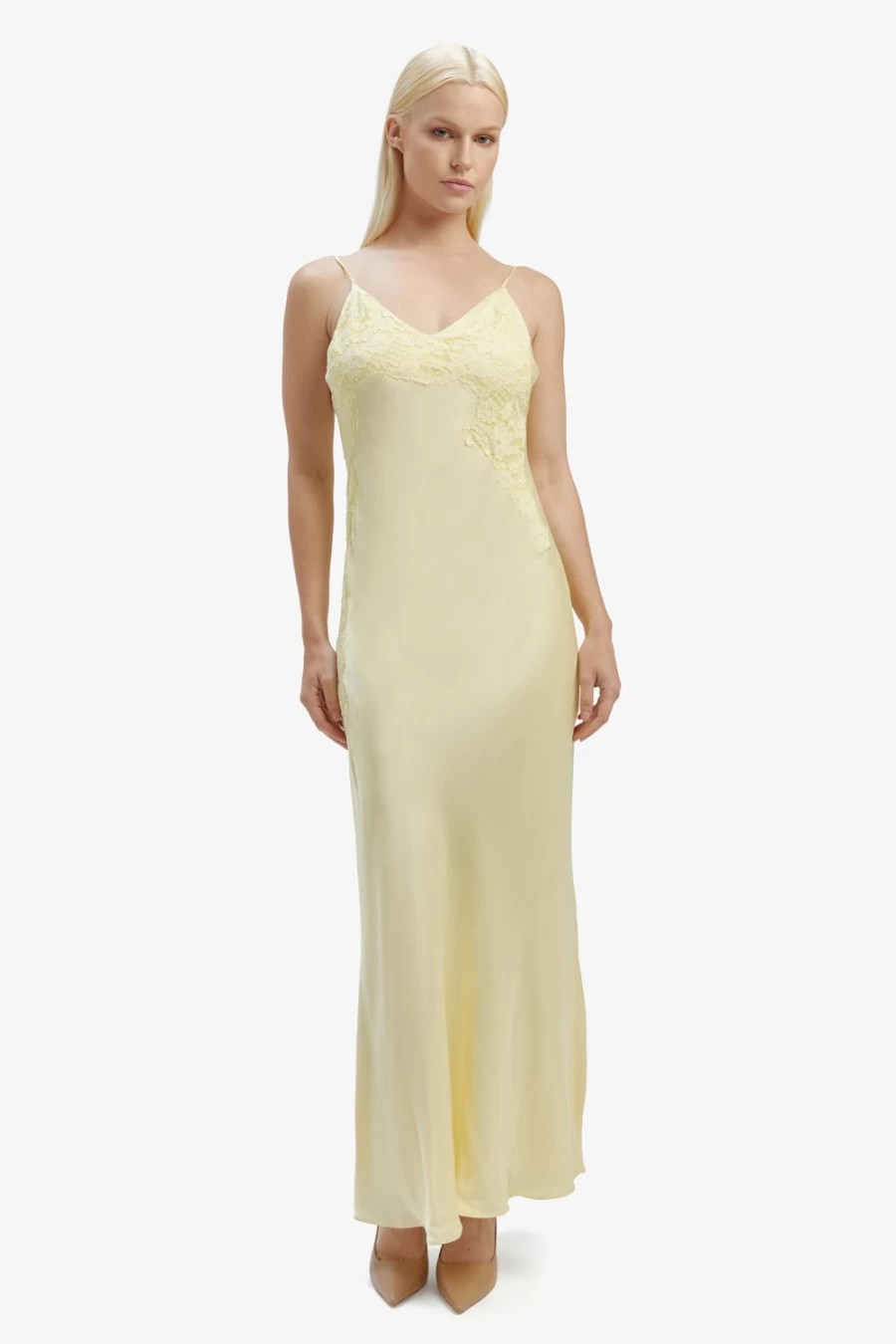Bardot Women's Avoco Lace Detail Midi Dress in Canary Yellow