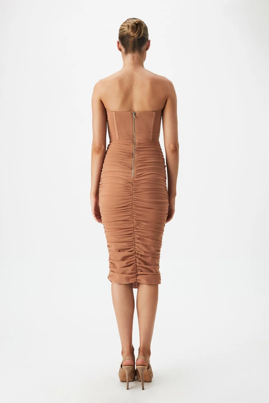 Bardot Women's Nude Lithium Mesh Midi Dress