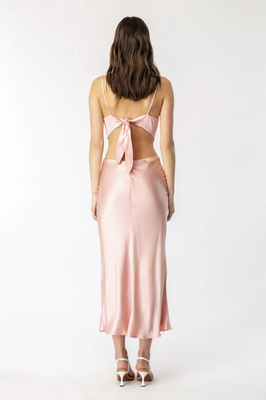 Bardot Women's Pink Rose Cut Out Slip Dress - Elegant Sleeveless Evening Gown