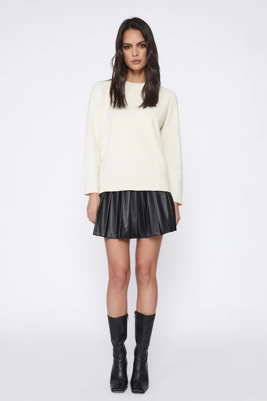 Bardot Women's Ivory Mata Knit Sweater - Soft Chunky Knit Pullover for Women