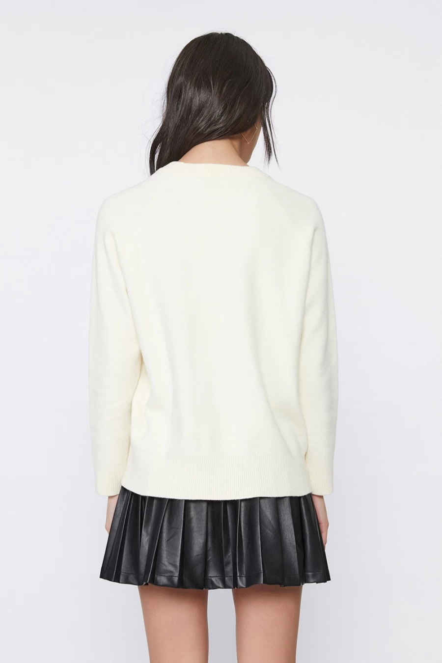 Bardot Women's Ivory Mata Knit Sweater - Soft Chunky Knit Pullover for Women
