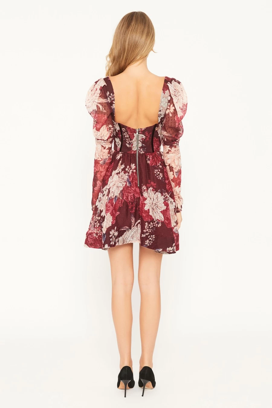 Bardot Women's Evermore Burgundy Floral Corset Mini Dress