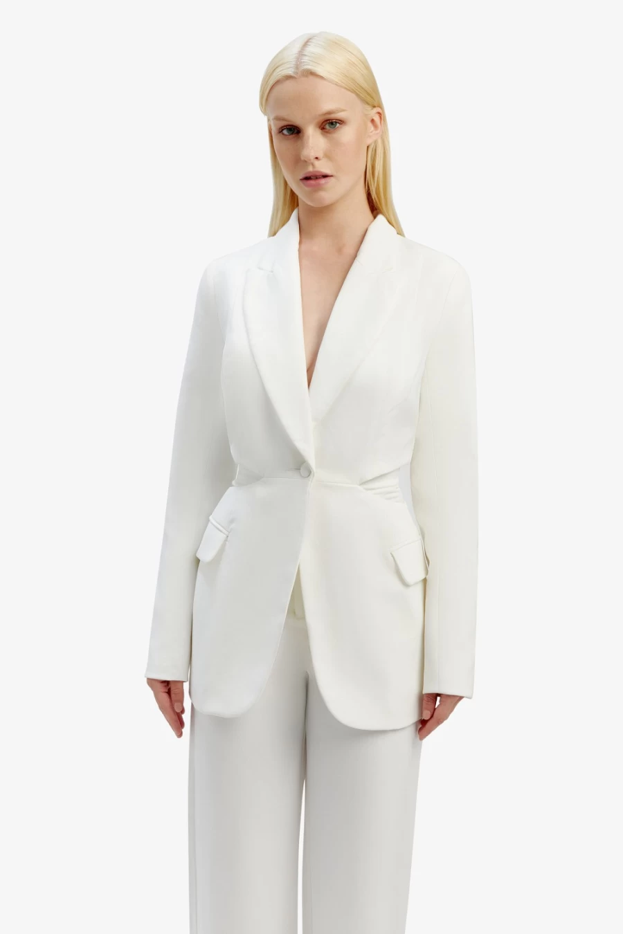 Bardot Women's Ivory Cassian Cut Out Blazer - Stylish Tailored Jacket for Women