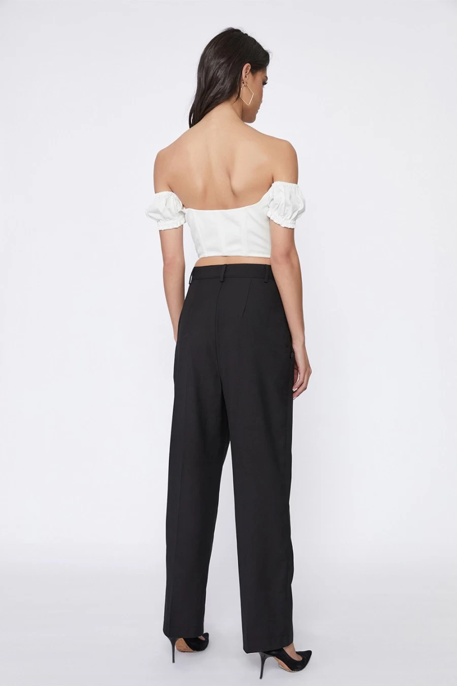 Bardot Women's Black Cross Front Pant - Stylish High Waisted Trousers for Everyday Wear
