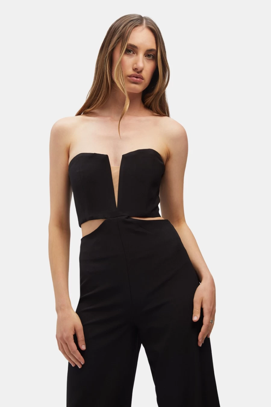 Bardot Women's Black Ambiance Jumpsuit - Elegant One-Piece Romper for Evening Wear